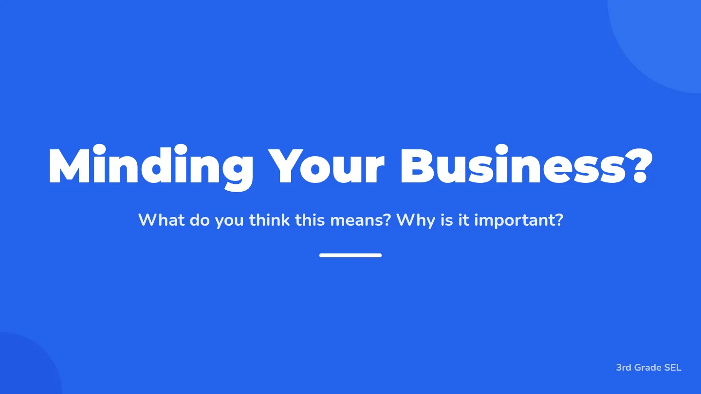 Minding Your Business Slides