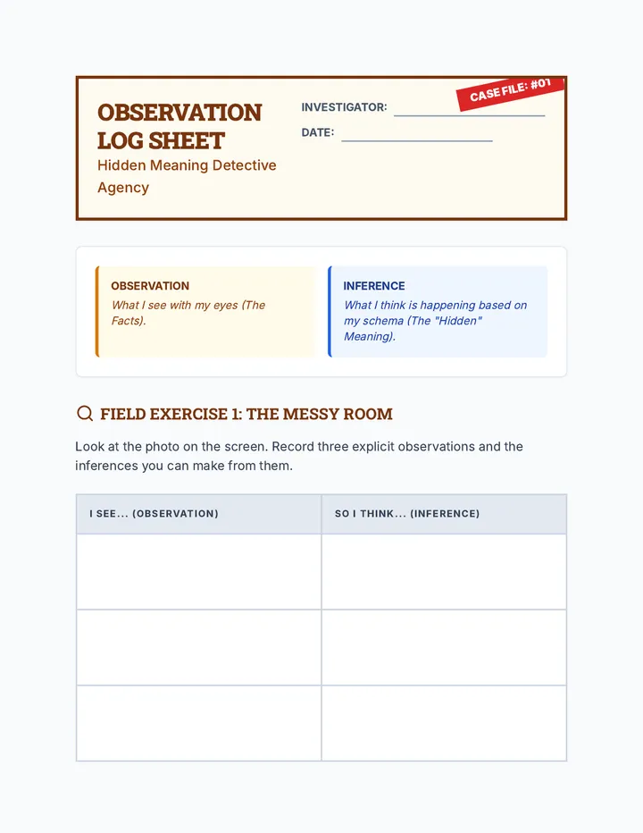 Observation Log Sheet