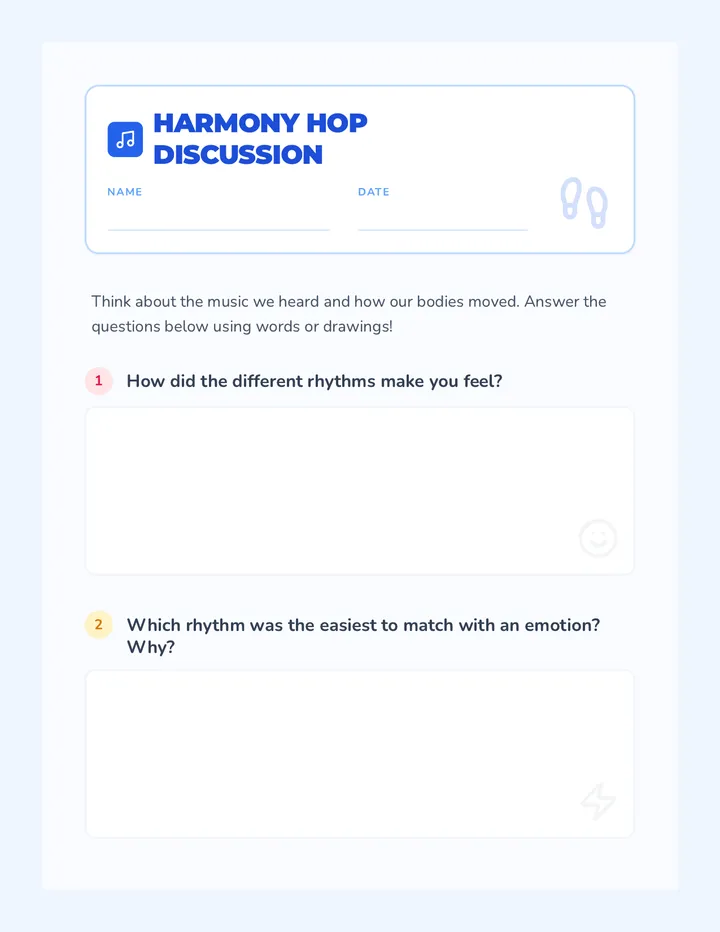 Harmony Hop Discussion Worksheet