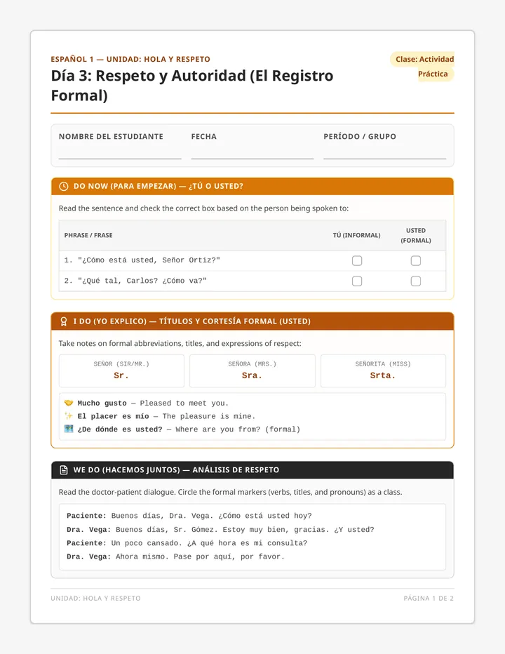 Respeto y Autoridad Packet