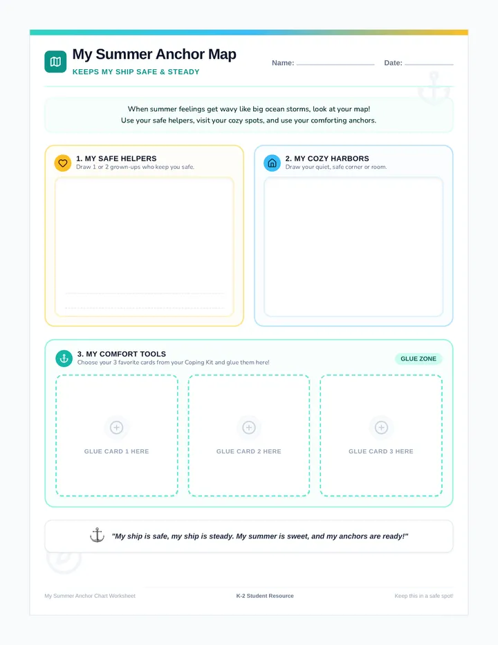 Calm Anchors Worksheet