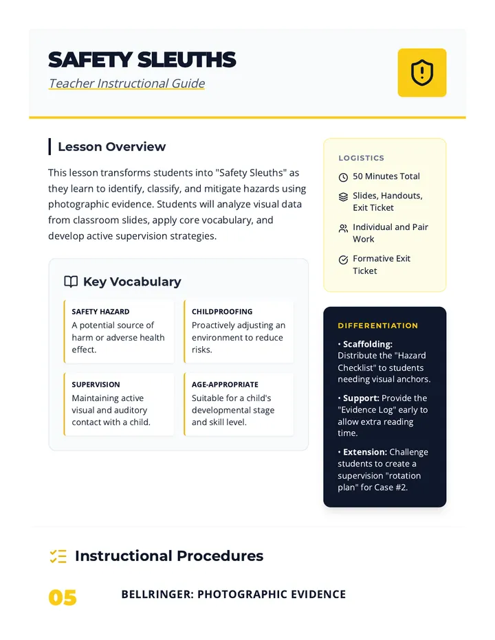 Safety Sleuths Teacher Guide