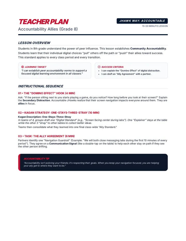 Accountability Allies Teacher Plan 8