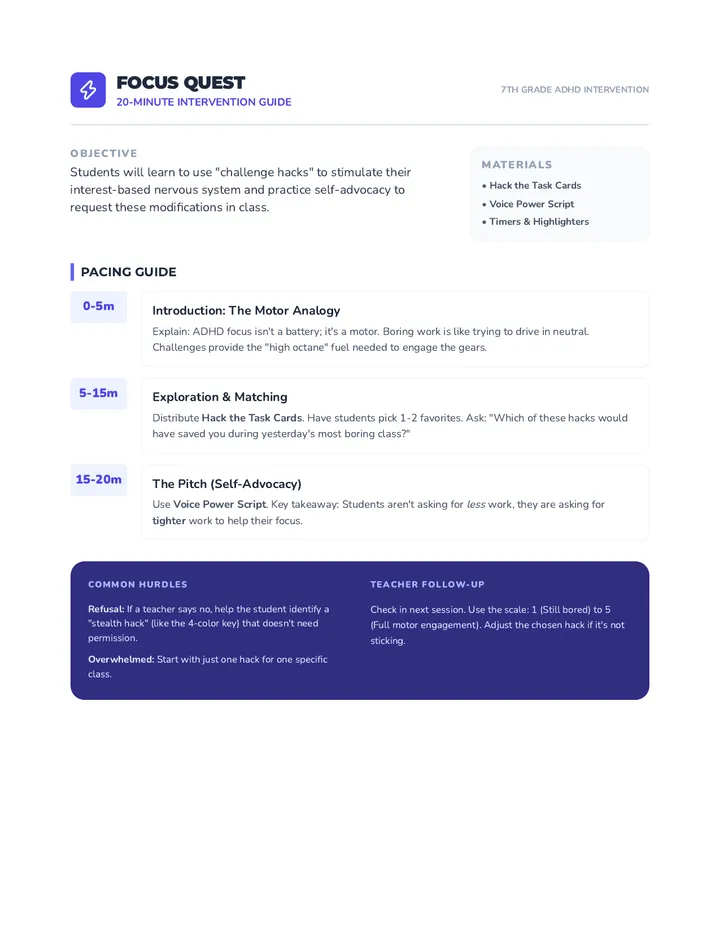 Focus Quest Facilitator Guide