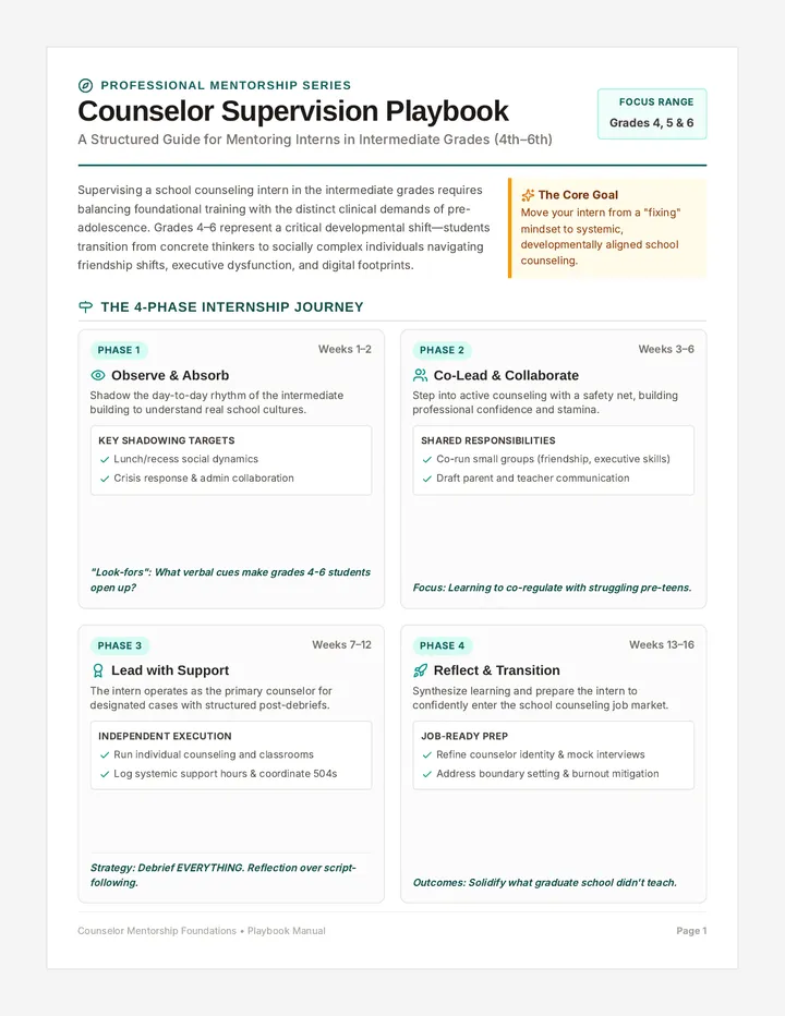 Counselor Supervision Playbook Manual