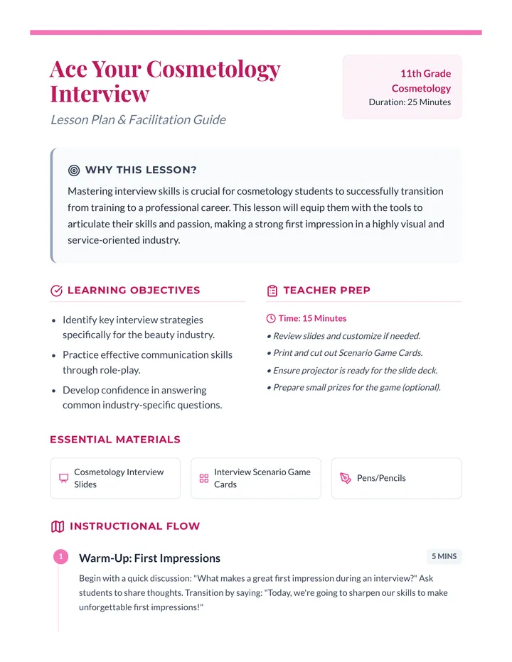 Interview Mastery Lesson Plan