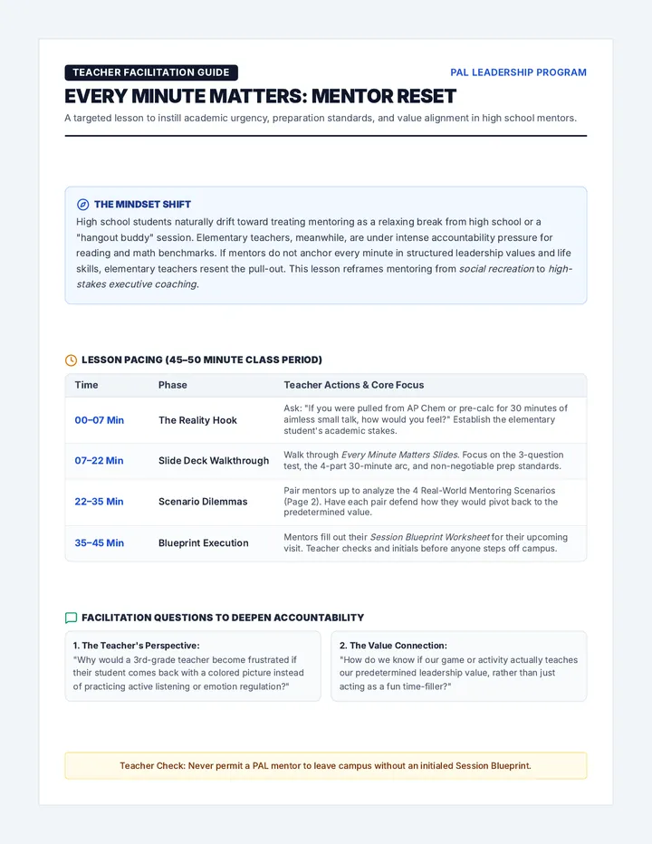 Mentor Reset Facilitation Guide