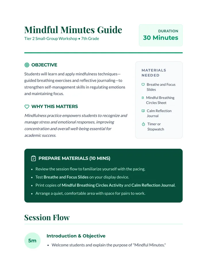 Mindful Minutes Guide