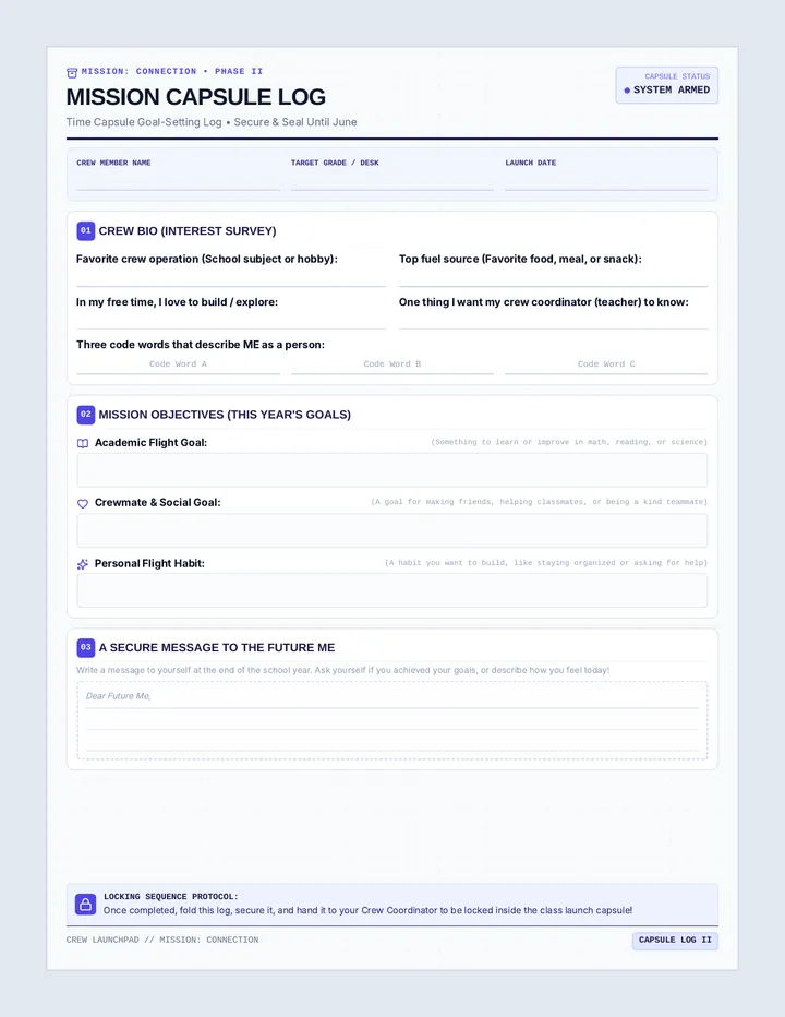 Mission Capsule Log