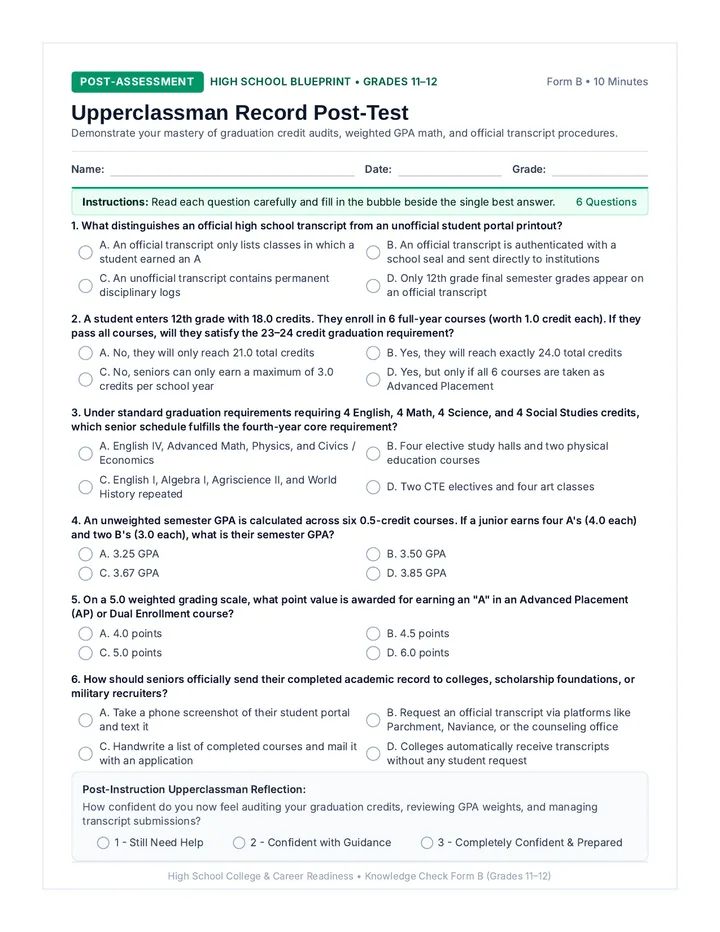 Transcript Mastery Posttest