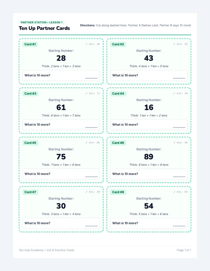 Ten Up Partner Cards