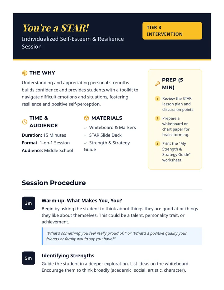 STAR Session Teacher Guide
