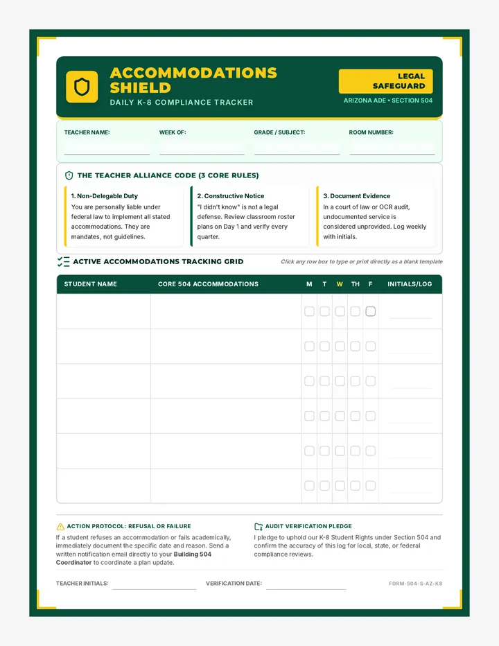 Accommodations Shield Checklist