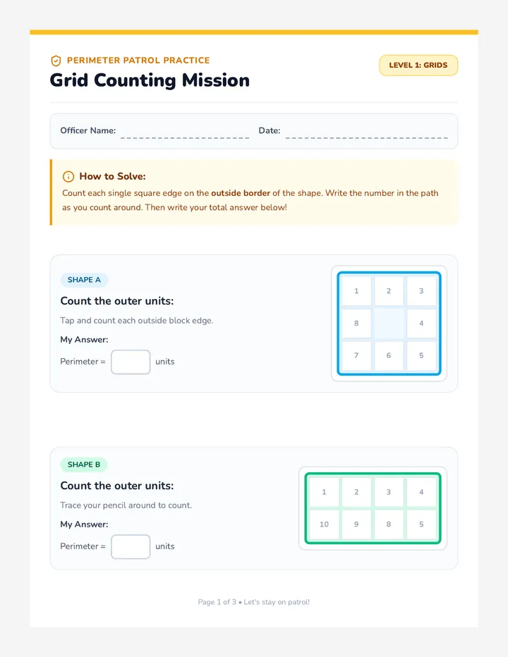 Perimeter Patrol Worksheet
