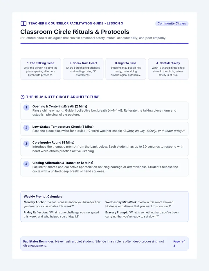 Circle Playbook Teacher Guide