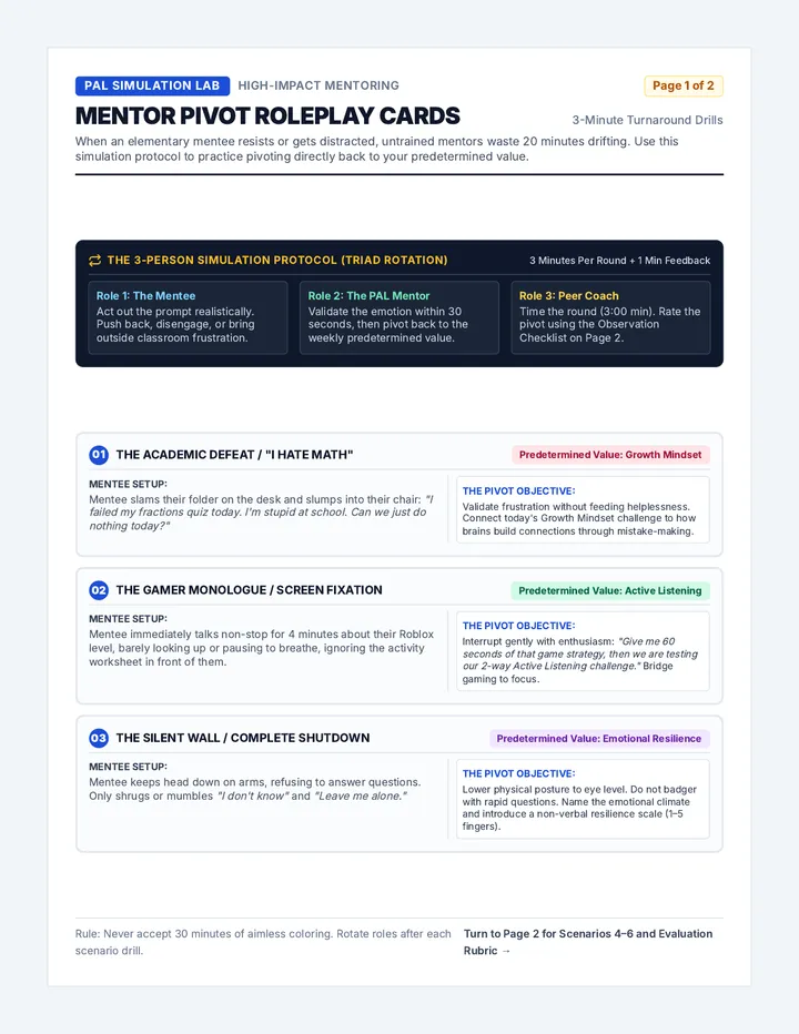 Mentor Pivot Roleplay Cards