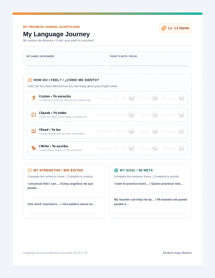 Language Ascent Starter Journal
