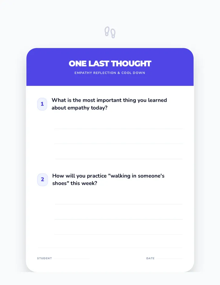 Empathy Cool Down Reflection