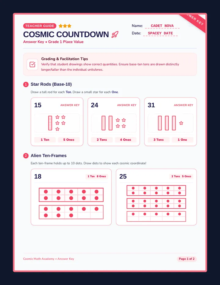 Cosmic Countdown Answer Key