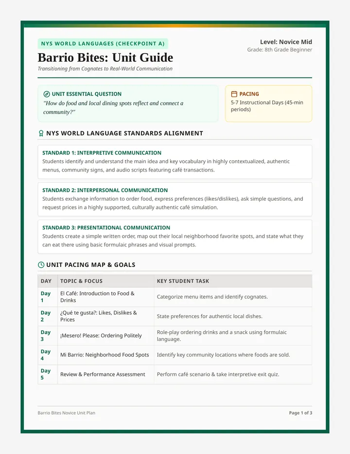 Barrio Bites Teacher Guide