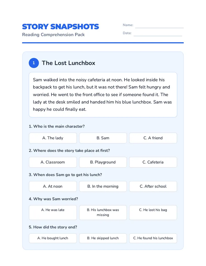 Story Snapshots Reading Pack