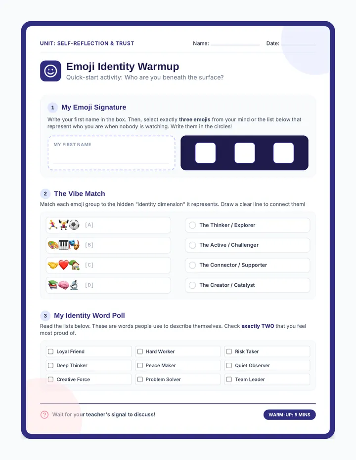 Emoji Identity Warmup
