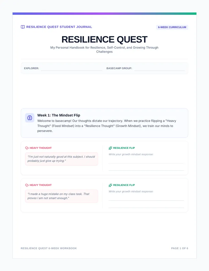 Resilience Quest Student Workbook