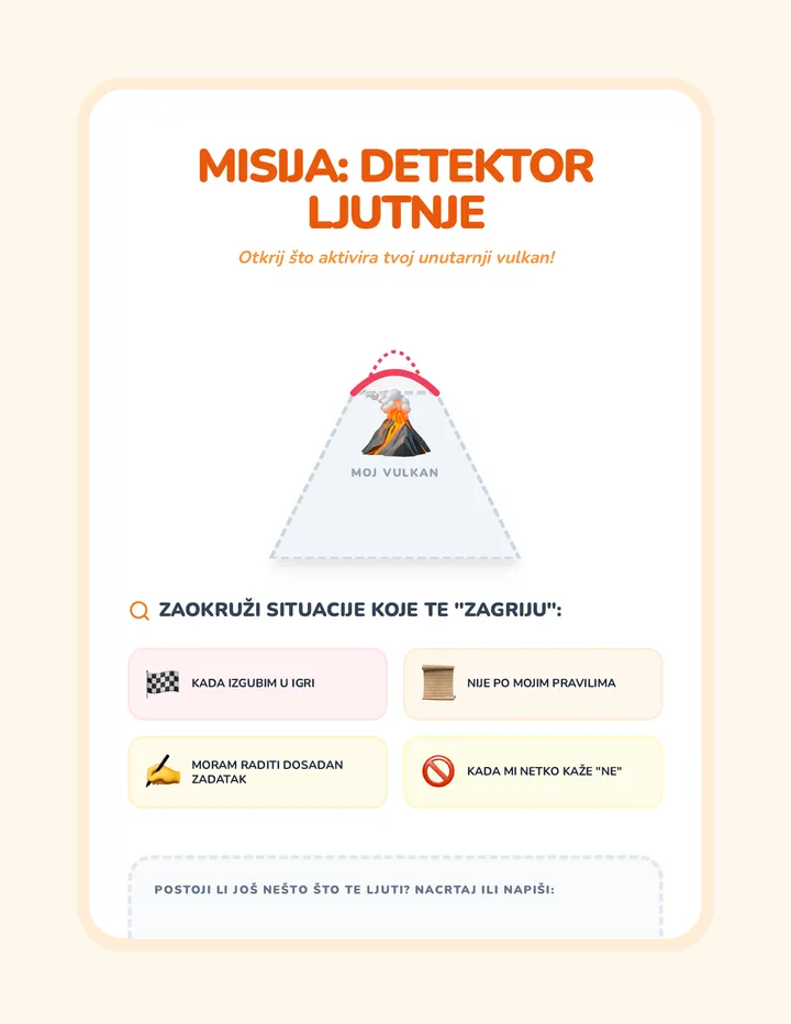 Detektor vulkana i super-moći smirenosti Radni List