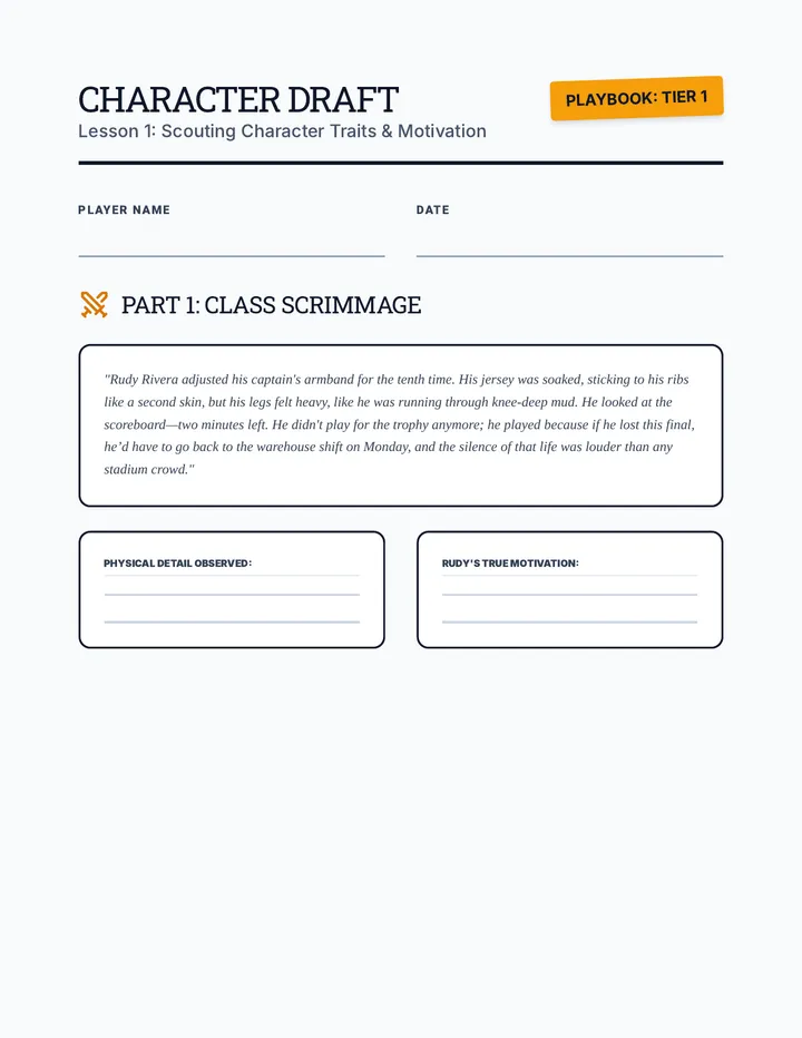 Character Draft Worksheet