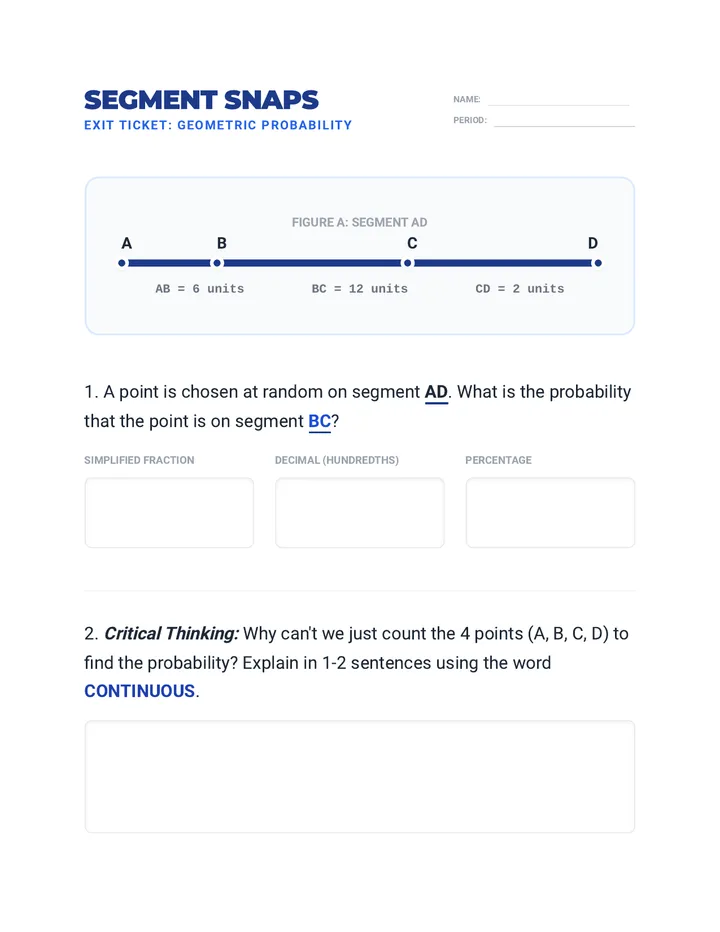 Segment Snaps Exit Ticket