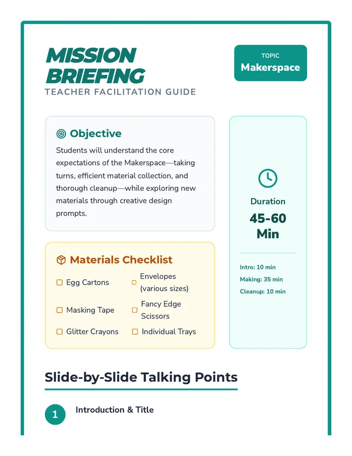 Maker Mission Teacher Guide