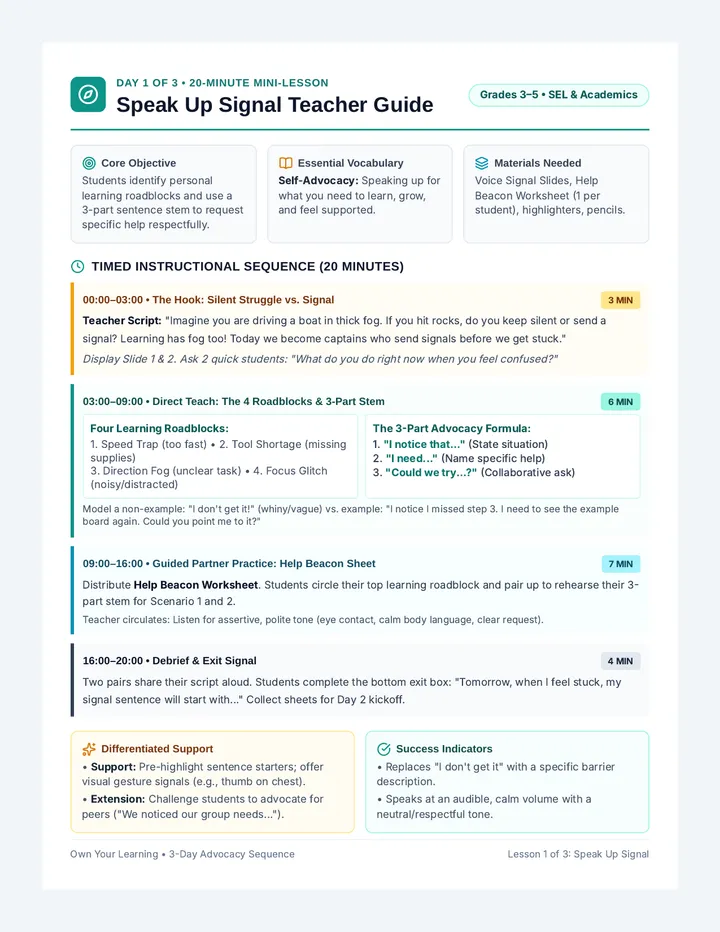 Speak Up Teacher Guide