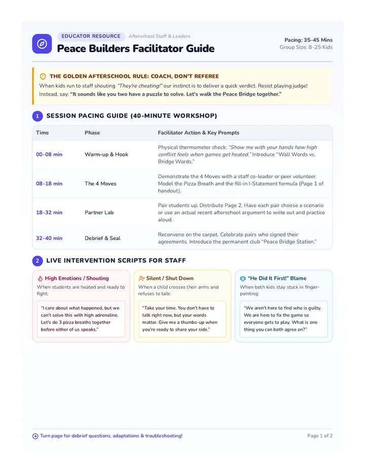 Peace Builders Facilitator Guide