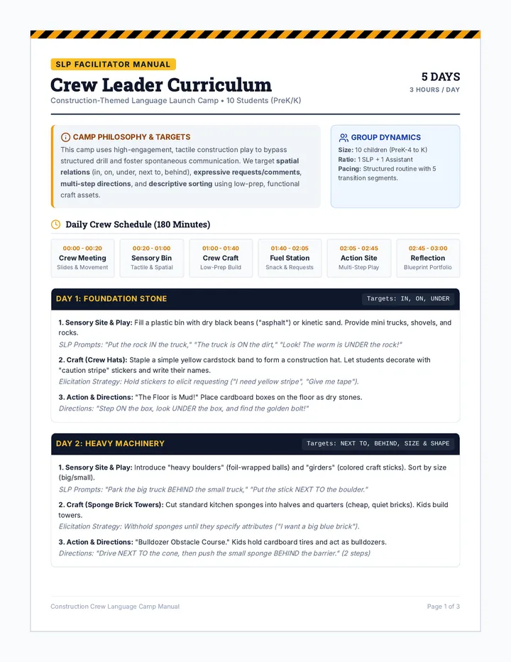 Crew Leader Curriculum Guide