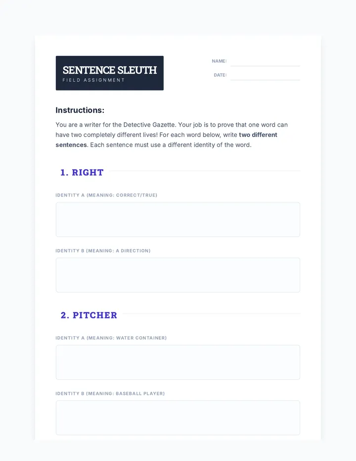 Sentence Sleuth Activity