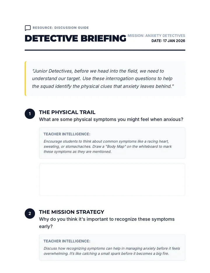 Anxiety Detectives Discussion Guide