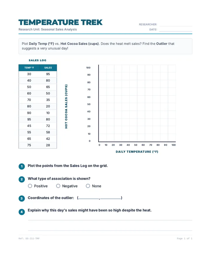 Temperature Trek Worksheet