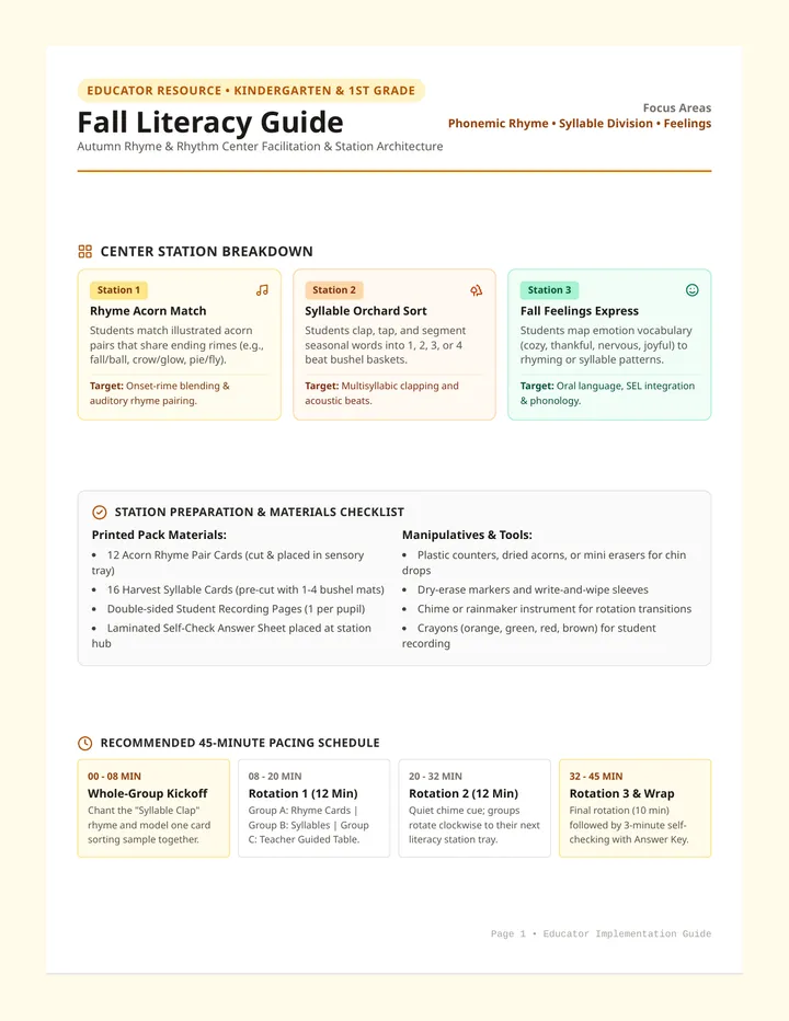 Fall Literacy Guide