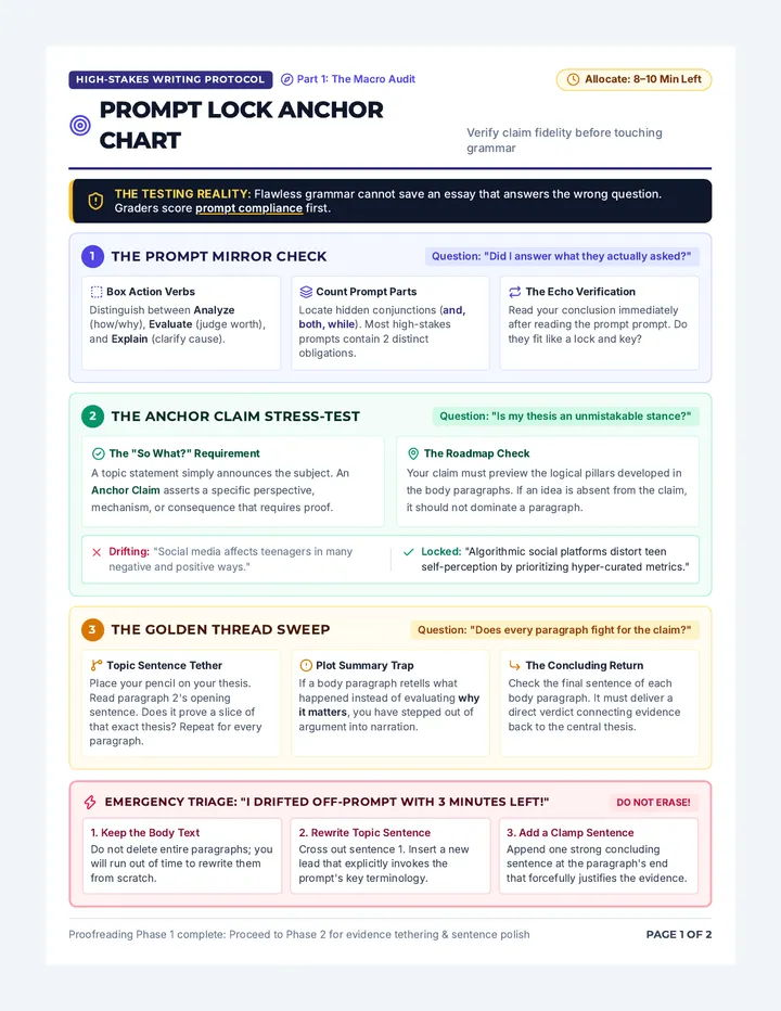 Prompt Lock Anchor Chart