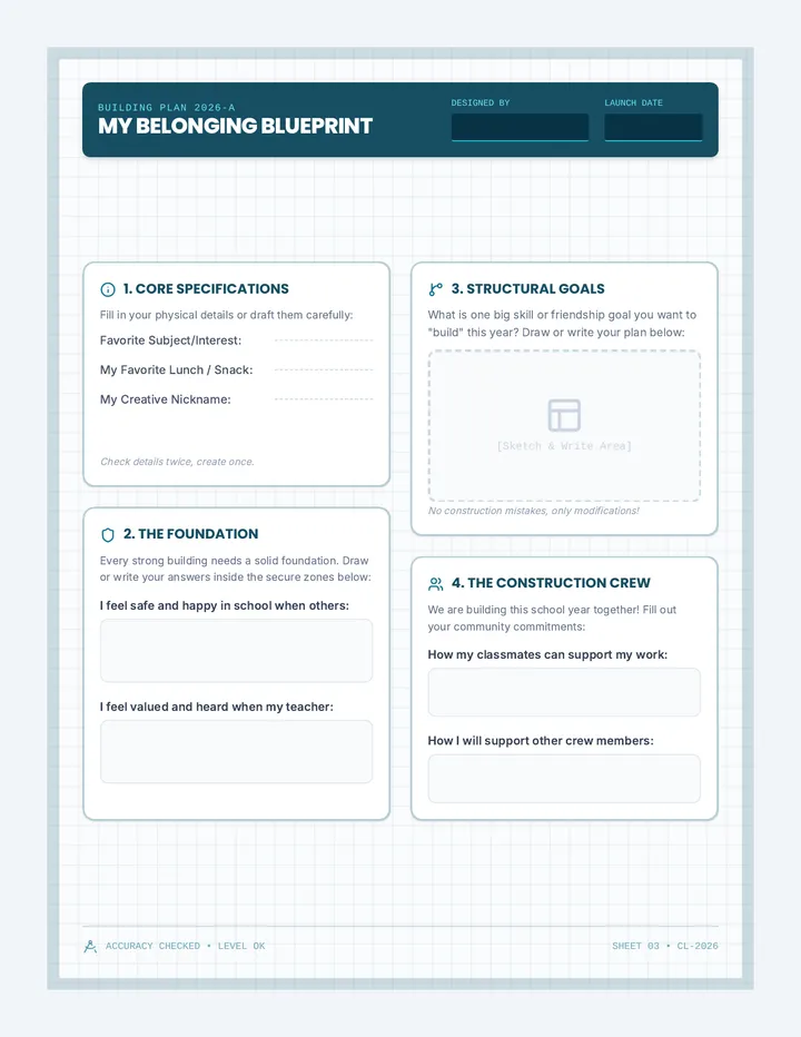 Belonging Blueprint Student Sheet