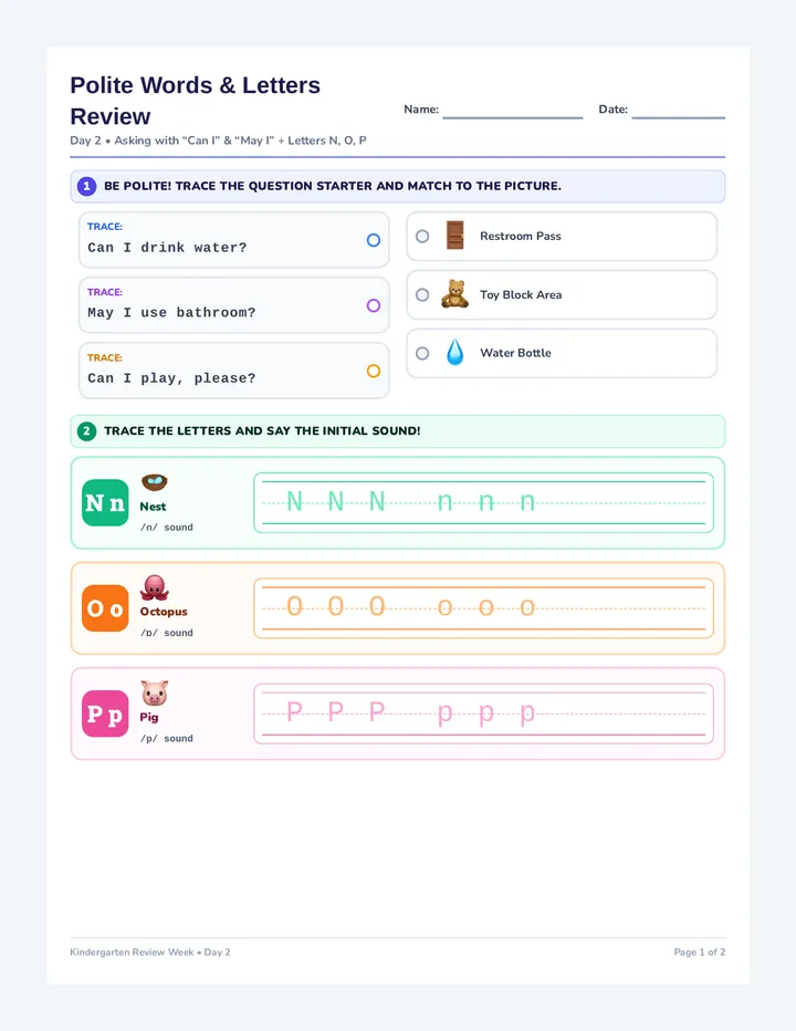 Polite Letters Worksheet