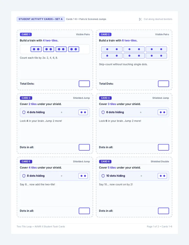Two Tile Task Cards