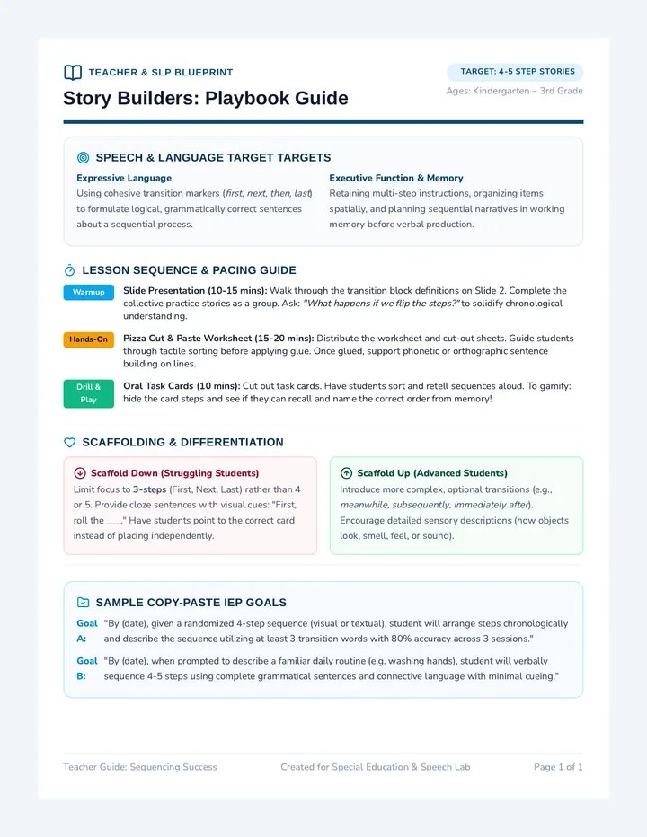 Story Builders Teacher Guide