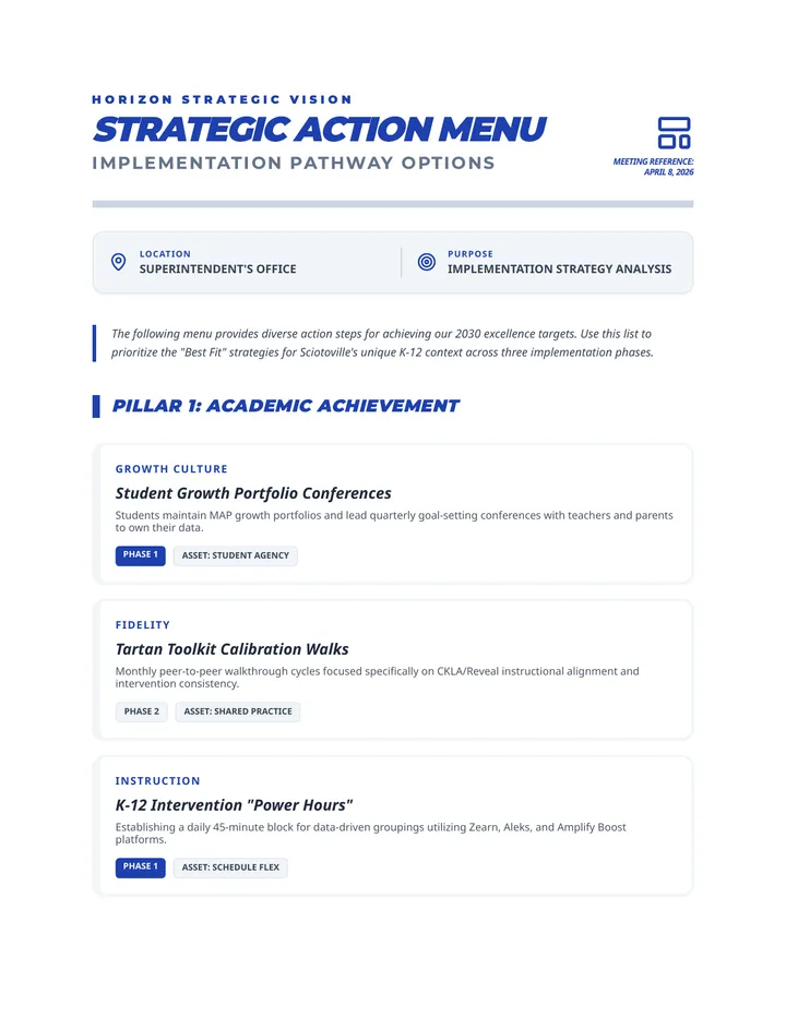 Strategic Action Options Document