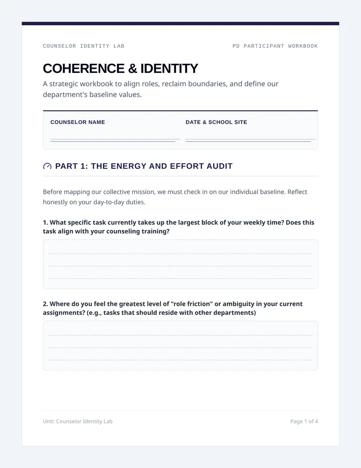 Counselor Identity Workbook
