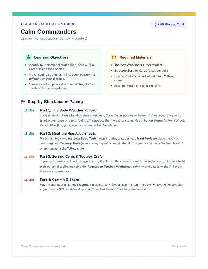 Regulation Toolbox Teacher Guide