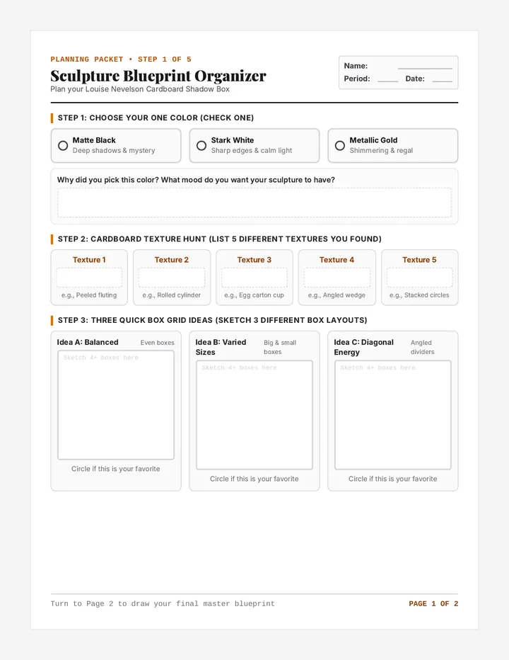 Sculpture Blueprint Organizer