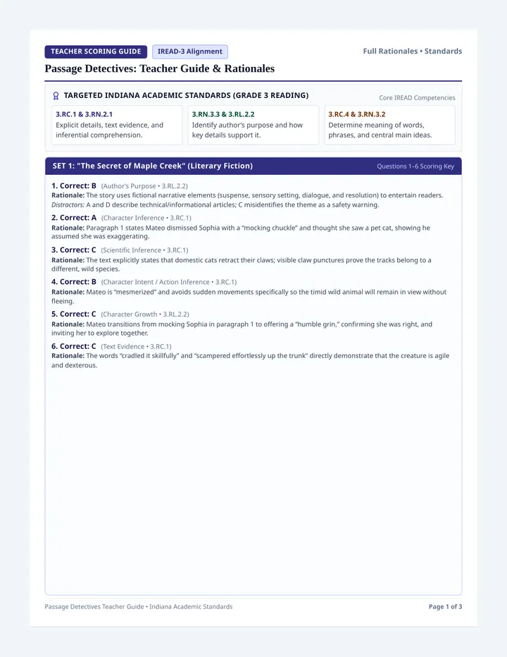 Passage Detectives Teacher Guide