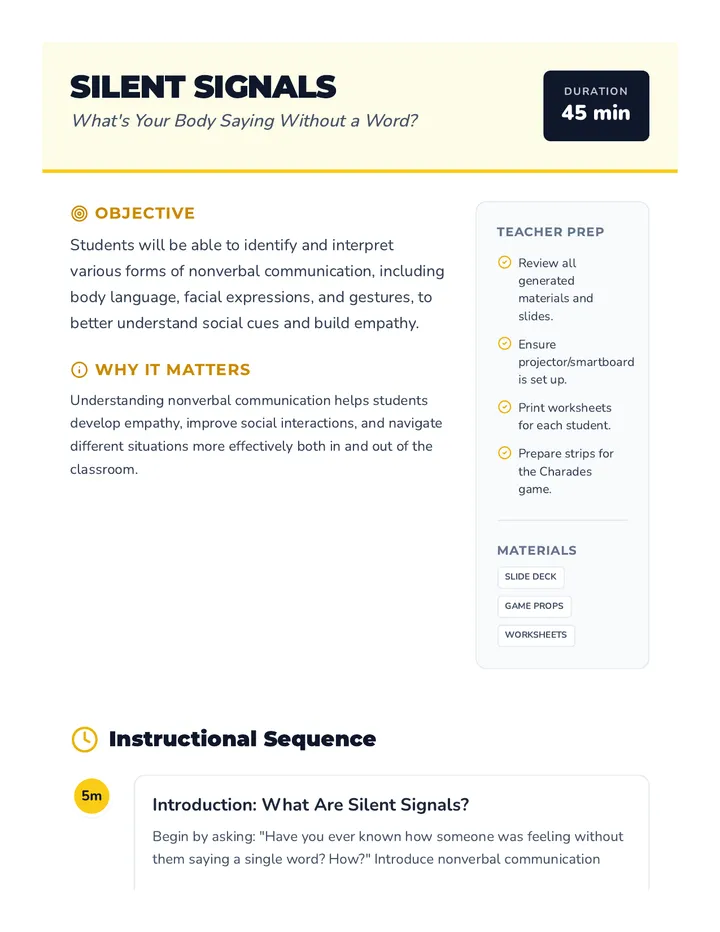 Silent Signals • Lesson • Lenny.com