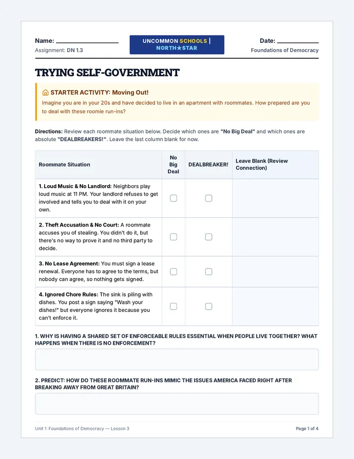 Democracy Breakup Student Packet